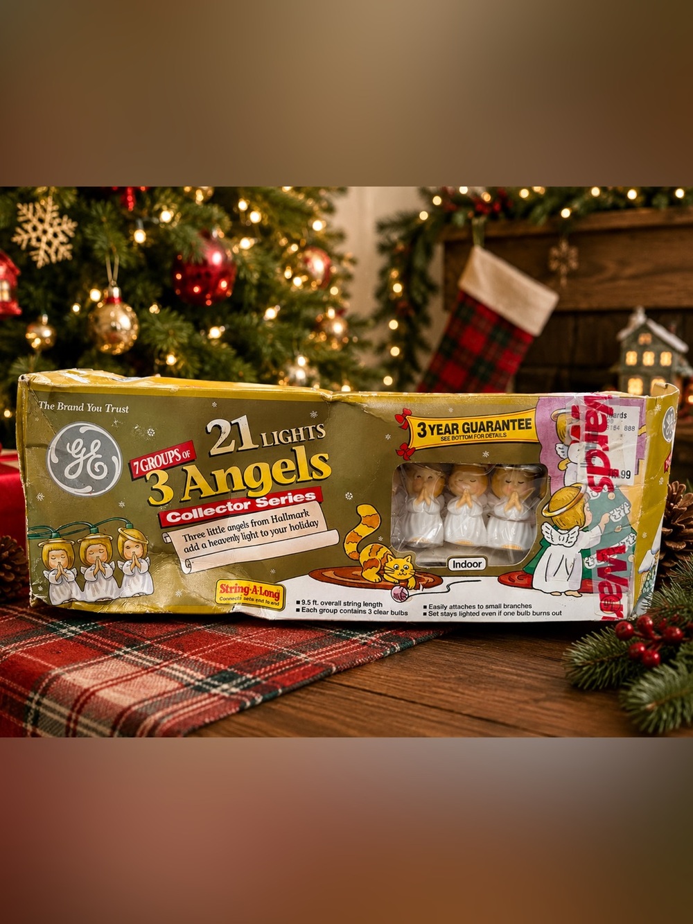 Hallmark Vintage 3 Angels Collector Series String Lights - Gold and White